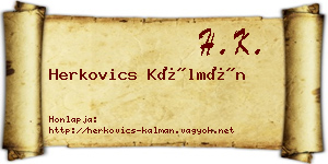 Herkovics Kálmán névjegykártya